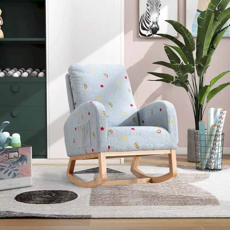 26.8 Fauteuil à bascule haut dossier rembourré avec pochette latérale