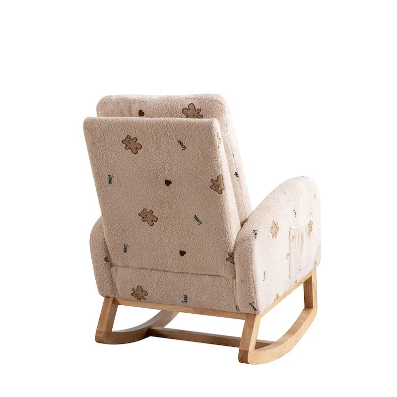 26.8 Fauteuil à bascule haut dossier rembourré avec pochette latérale