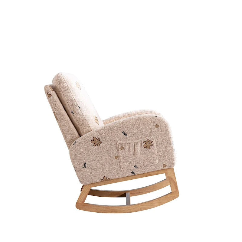 26.8 Fauteuil à bascule haut dossier rembourré avec pochette latérale