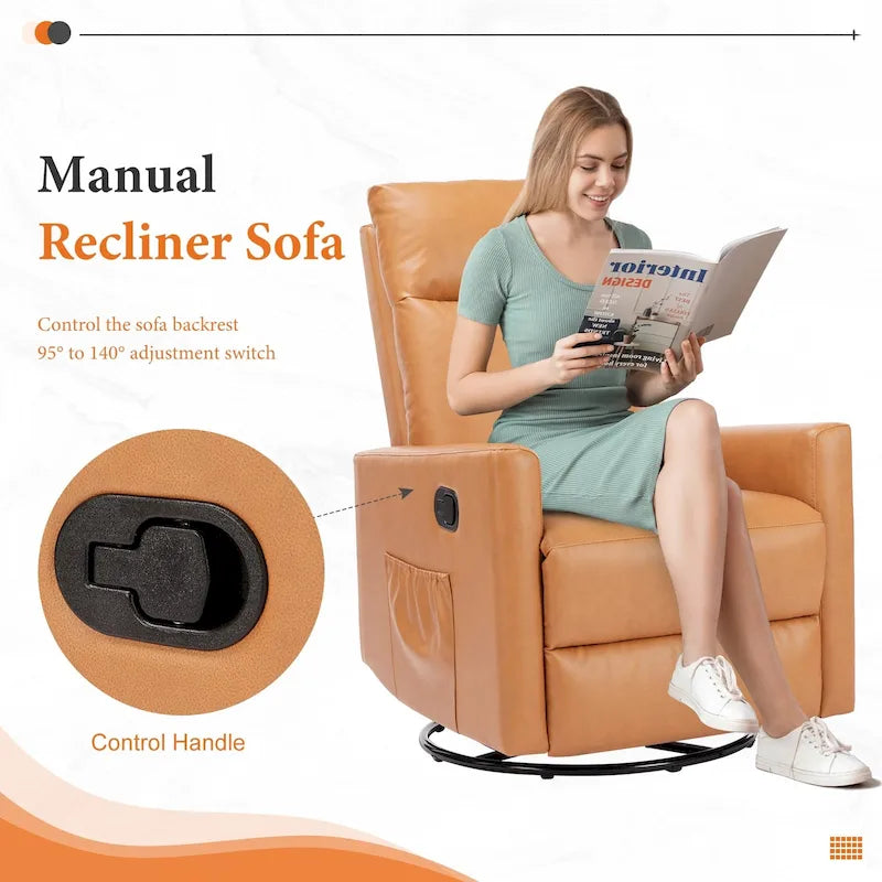 Fauteuil inclinable manuel avec fonction pivotante et glissante