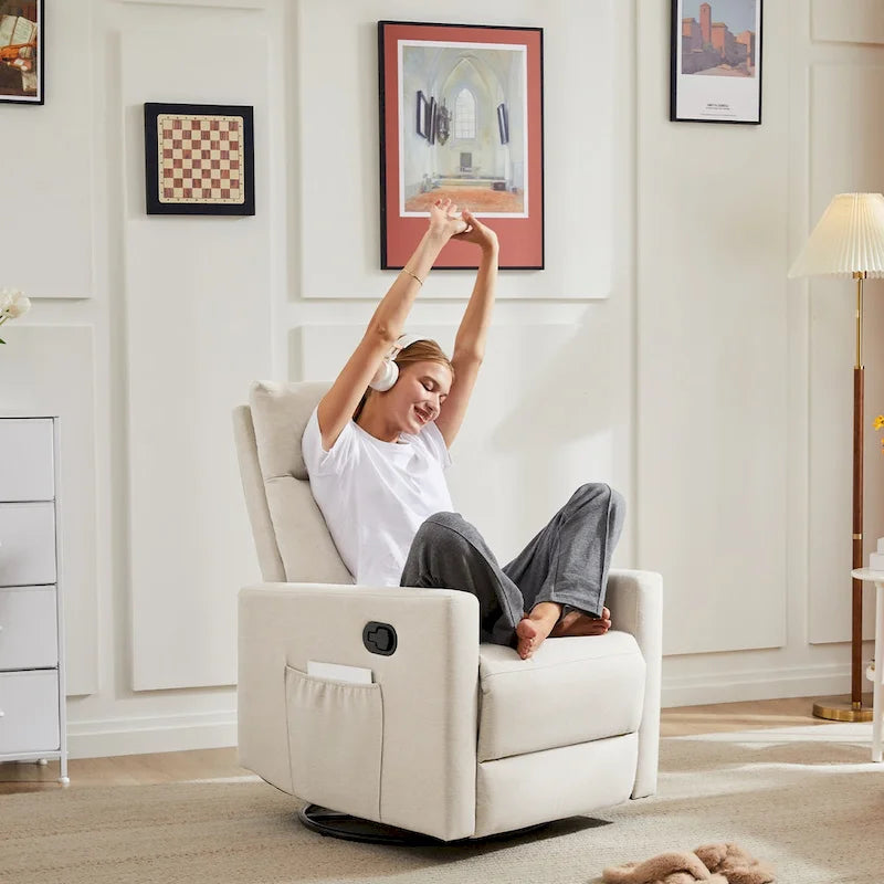 Fauteuil inclinable manuel avec fonction pivotante et glissante