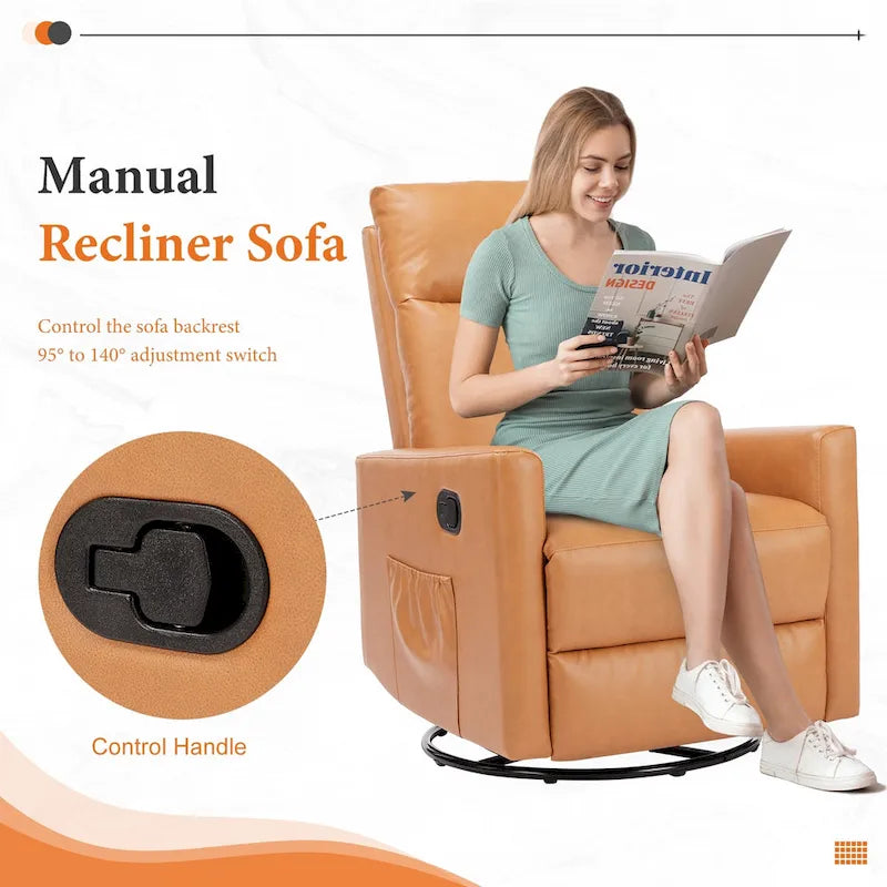 Fauteuil inclinable manuel avec fonction pivotante et glissante