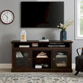 Meuble TV classique américain avec 4 étagères de rangement et 2 placards de rangement pour salons, chambres et bureaux