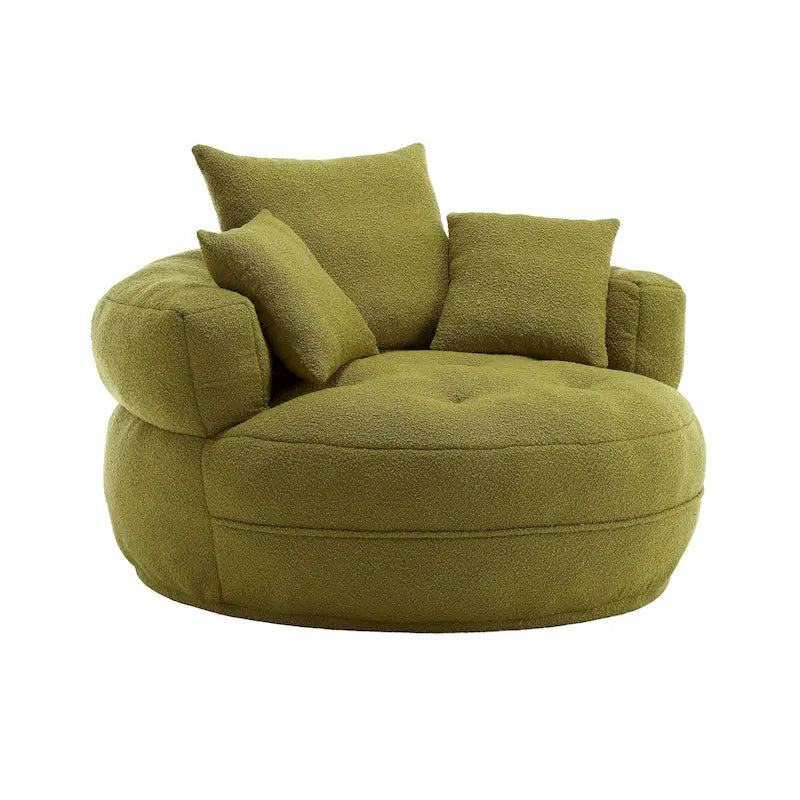 Fauteuil arrondi type « lazy sofa » – Blanc/Bleu/Gris/Jaune/Orange/Rose fuchsia/Bleu marine/Vert, modèle une ou deux places