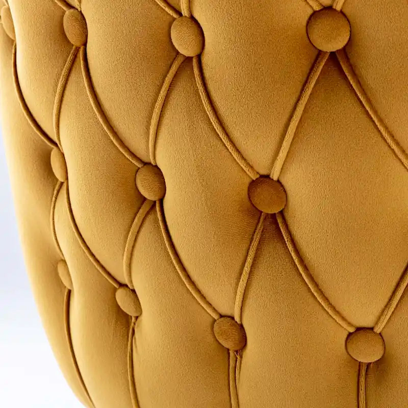Chaise de salle à manger à dossier cabriolet avec surpiqûres et clous décoratifs