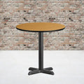Dessus de table rond stratifié de 30 pouces avec base de 22 x 22 pouces de hauteur - 30 L x 30 P x 31,125 H - 30 L x 30 P x 31,125 H