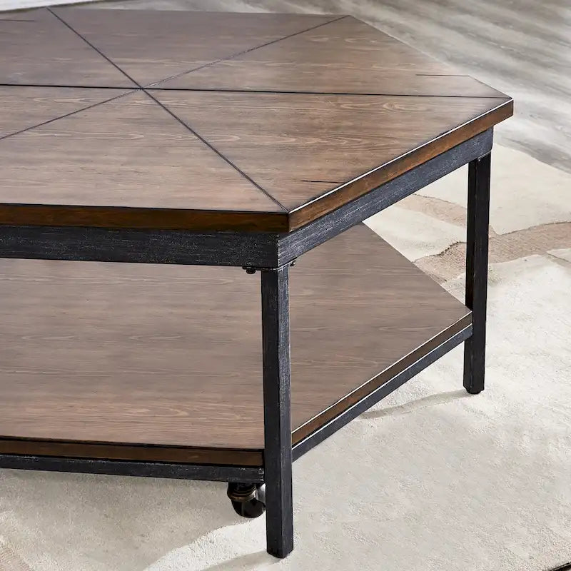 Table basse hexagonale relevable