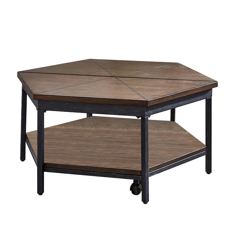 Table basse hexagonale relevable