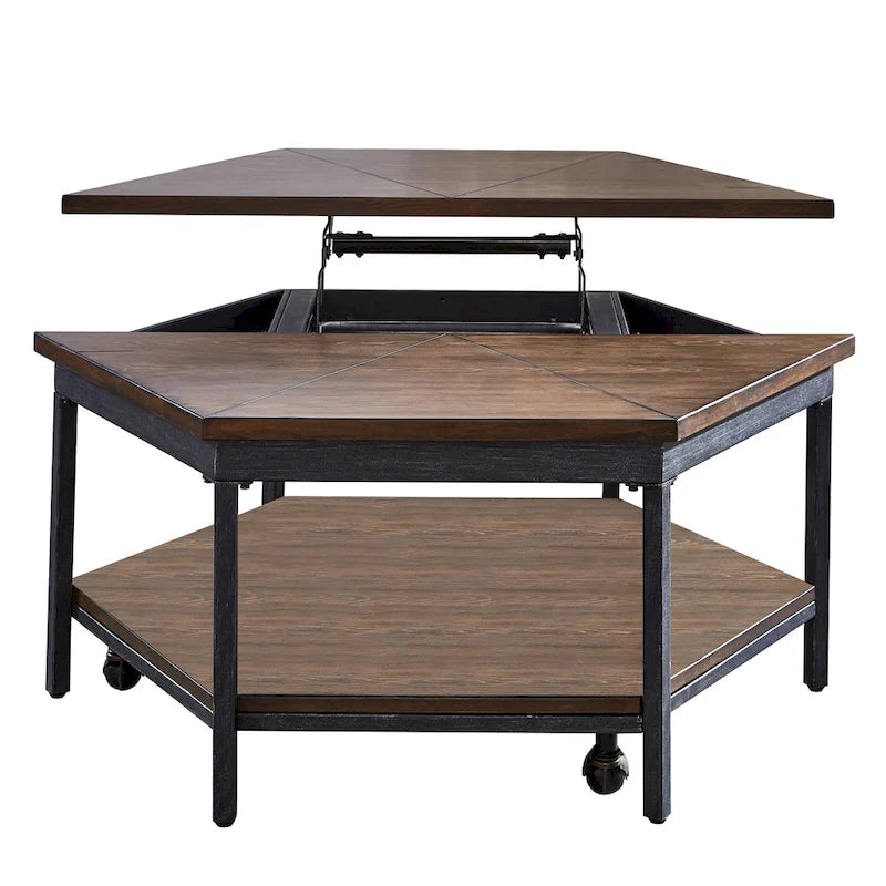 Table basse hexagonale relevable
