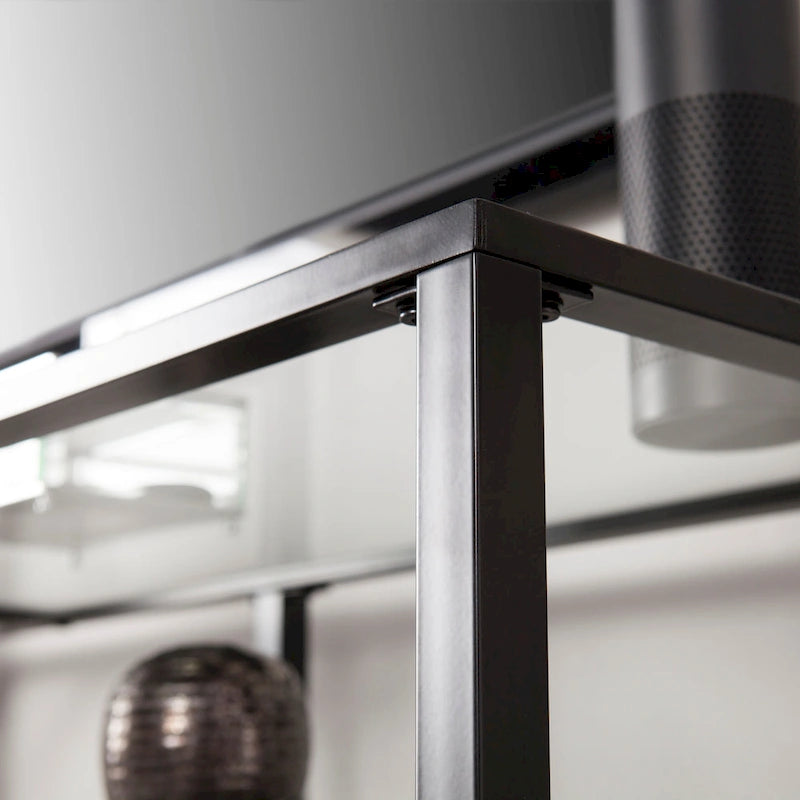 Meuble TV multimédia en métal et verre pour téléviseurs jusqu'à 68 po