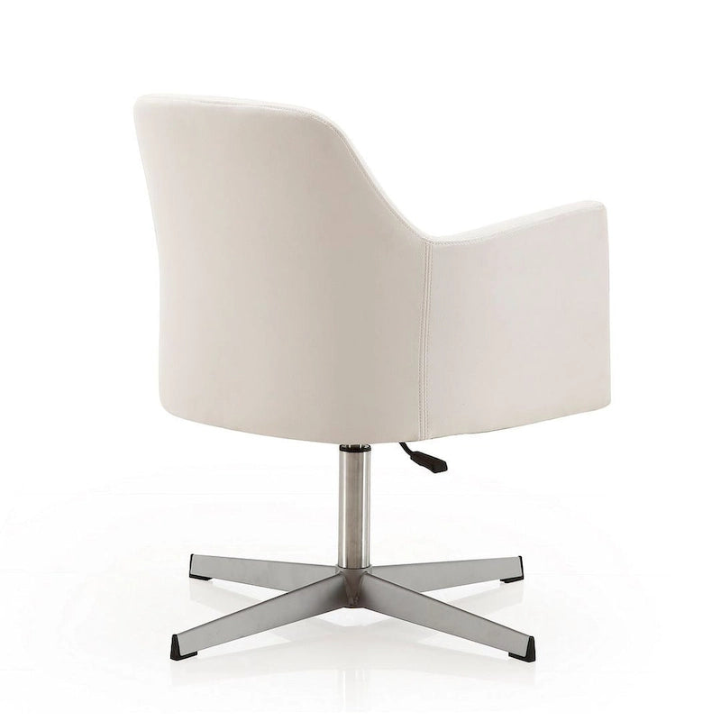 Chaise d'appoint pivotante en similicuir chromé poli, réglable en hauteur