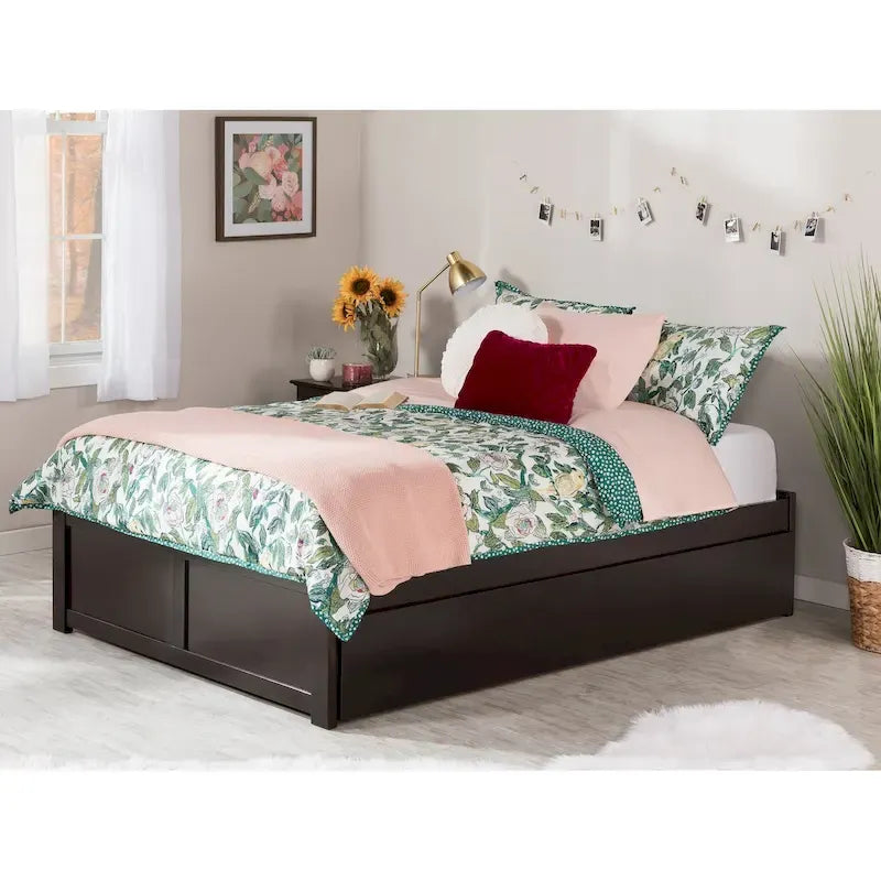 Lit plateforme Concord Wood King avec tiroir-lit simple XL gigogne