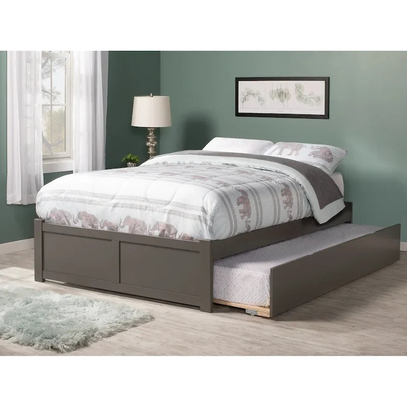 Lit plateforme Concord Wood King avec tiroir-lit simple XL gigogne