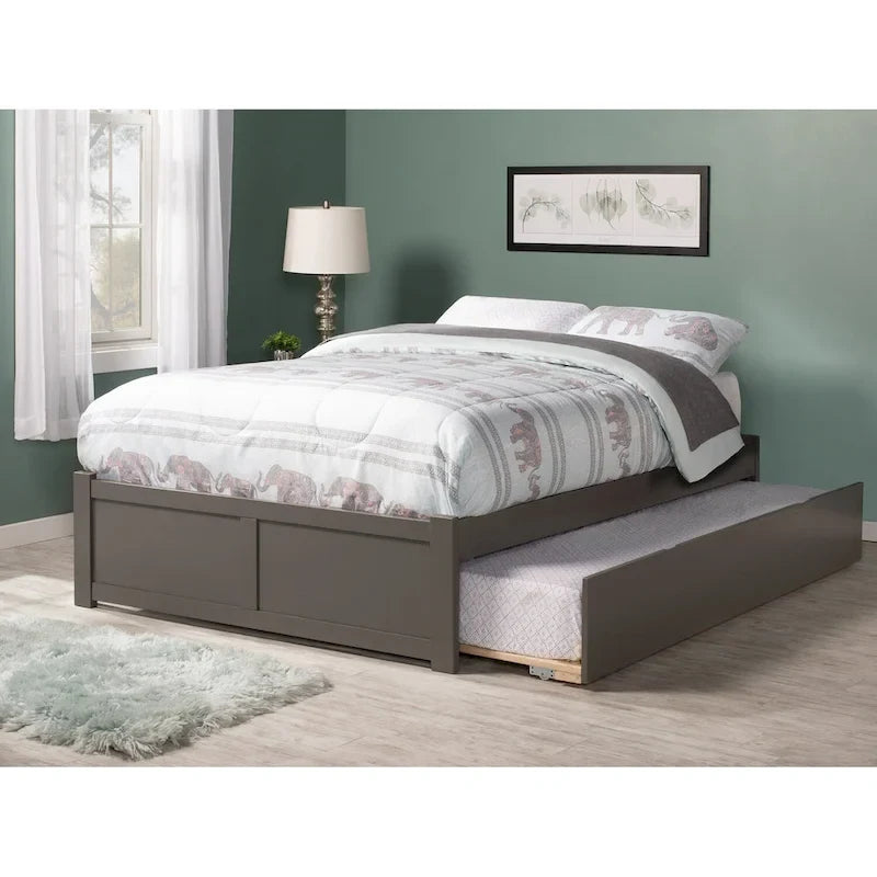 Lit plateforme Concord Wood King avec tiroir-lit simple XL gigogne