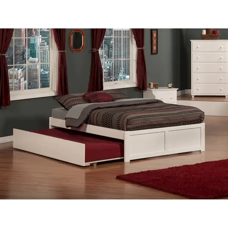 Lit plateforme Concord Wood King avec tiroir-lit simple XL gigogne