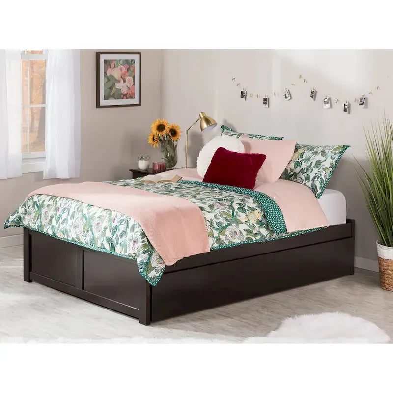 Lit plateforme Concord Wood King avec tiroir-lit simple XL gigogne
