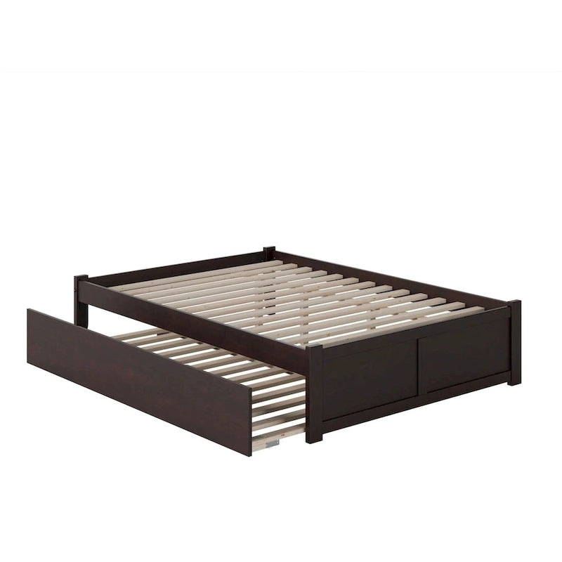 Lit plateforme Concord Wood King avec tiroir-lit simple XL gigogne