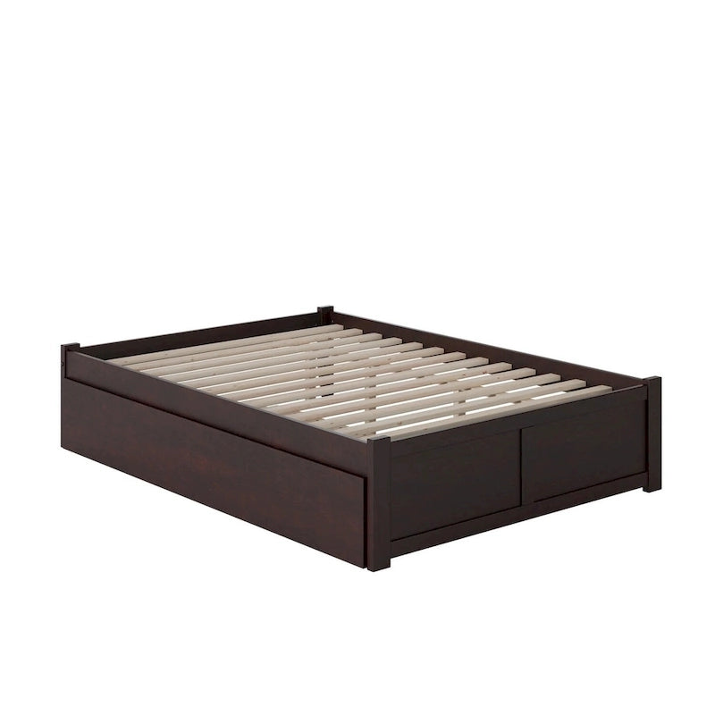Lit plateforme Concord Wood King avec tiroir-lit simple XL gigogne
