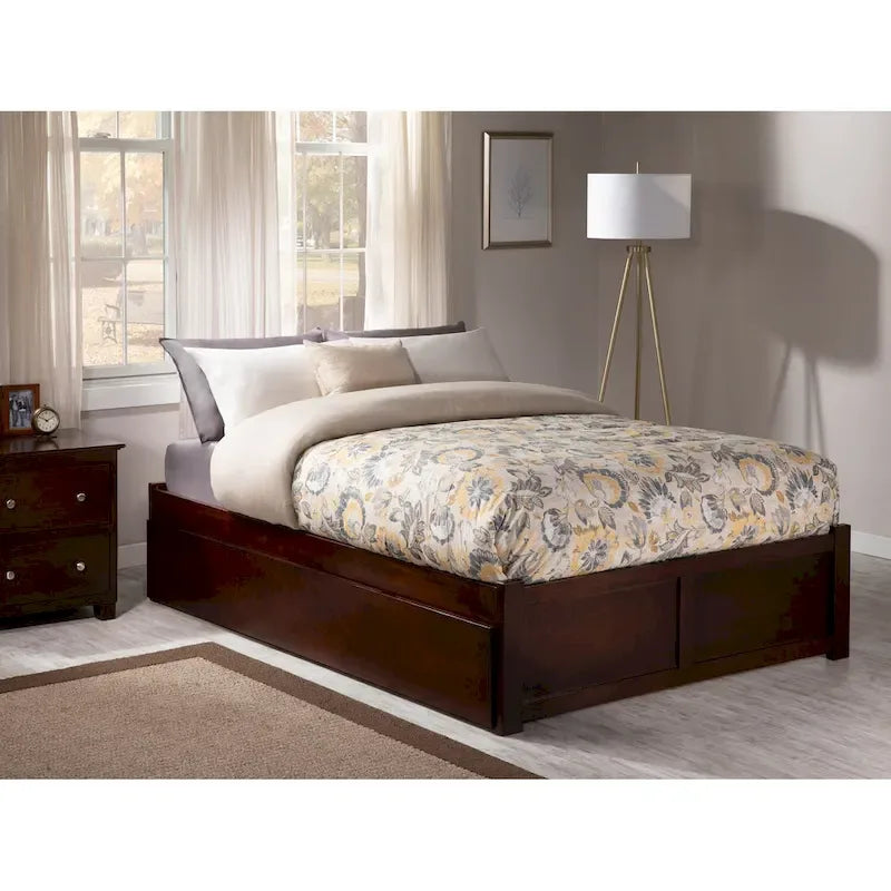 Lit plateforme Concord Wood King avec tiroir-lit simple XL gigogne
