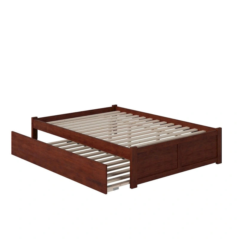 Lit plateforme Concord Wood King avec tiroir-lit simple XL gigogne