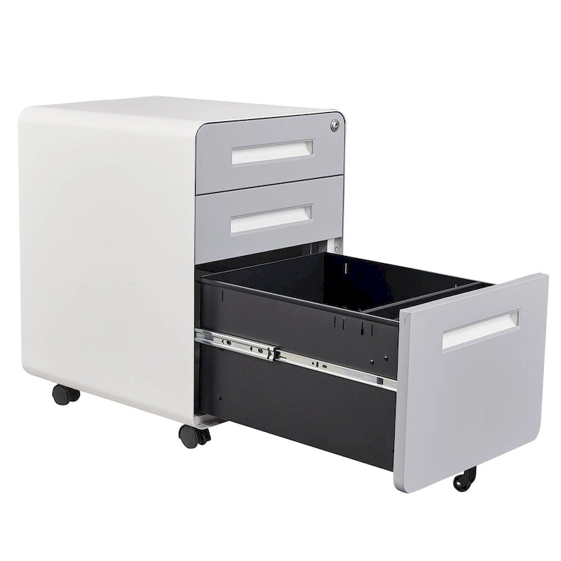 Classeurs en acier à 3 tiroirs avec serrure, mobile sous le bureau, armoire entièrement assemblée