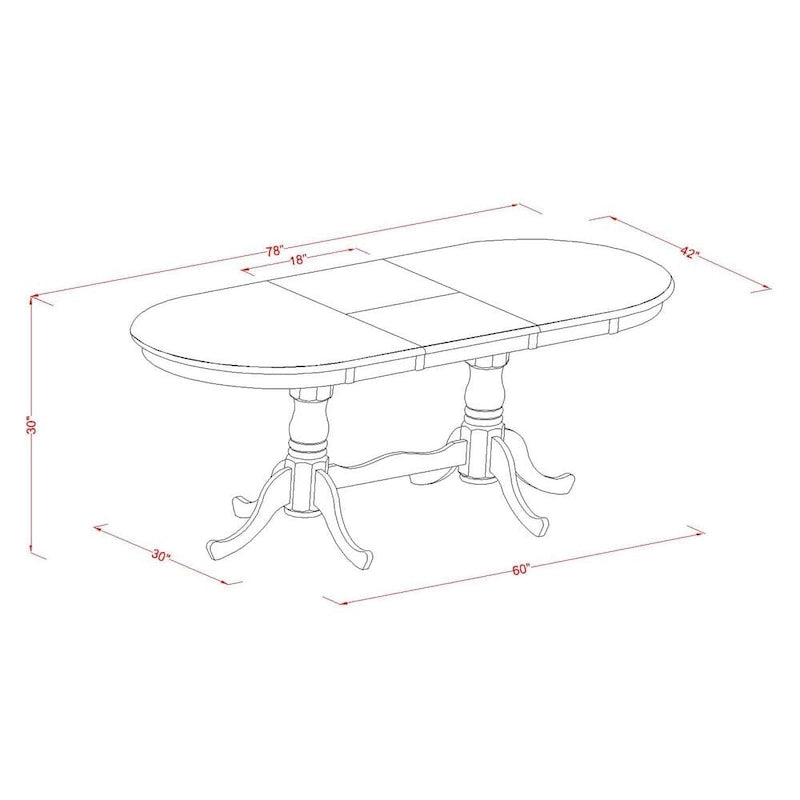 Table de cuisine - Table à manger ovale avec pied double (Options de finition)