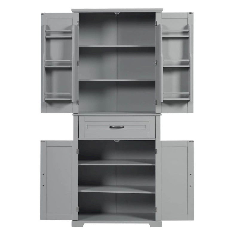 Meuble de rangement de salle de bain avec portes et tiroir, multiples espaces de rangement, étagère réglable