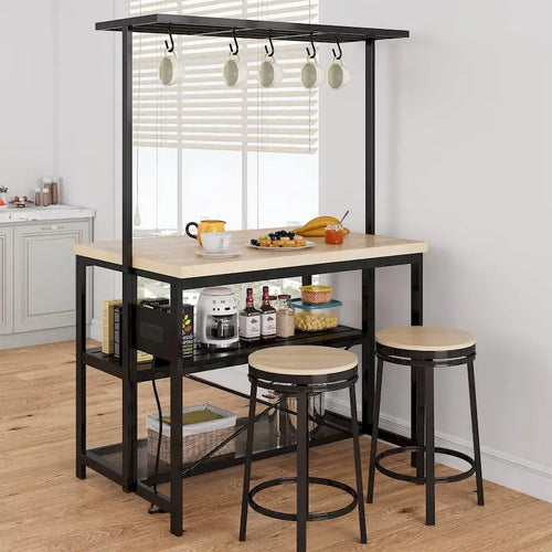 Dessertes de cuisine avec étagère pour four à micro-ondes et rangement – 119 cm (P) x 71 cm (L) x 183 cm (H)