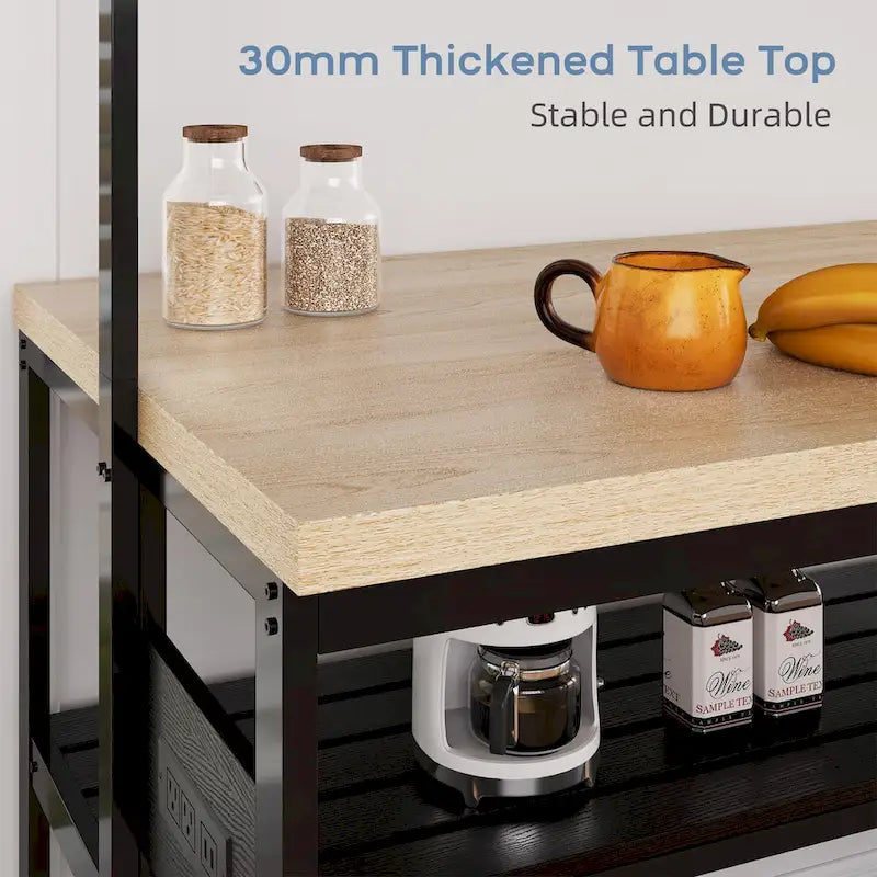 Dessertes de cuisine avec étagère pour four à micro-ondes et rangement – 119 cm (P) x 71 cm (L) x 183 cm (H)