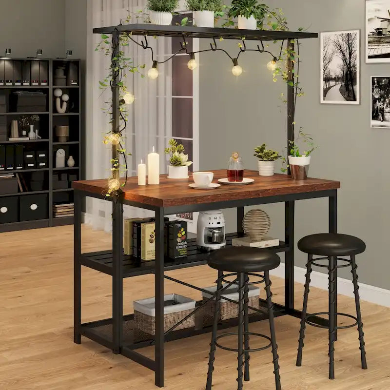 Dessertes de cuisine avec étagère pour four à micro-ondes et rangement – 119 cm (P) x 71 cm (L) x 183 cm (H)