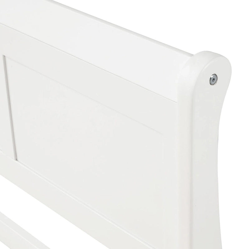 Lit plateforme en bois avec tête de lit, pied de lit et support à lattes en bois