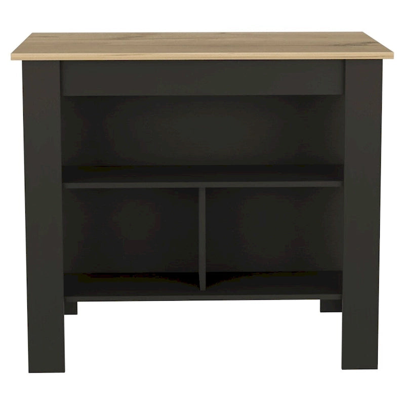 Table de salle à manger îlot de cuisine en bois de 40,5 po de largeur avec 3 tablettes