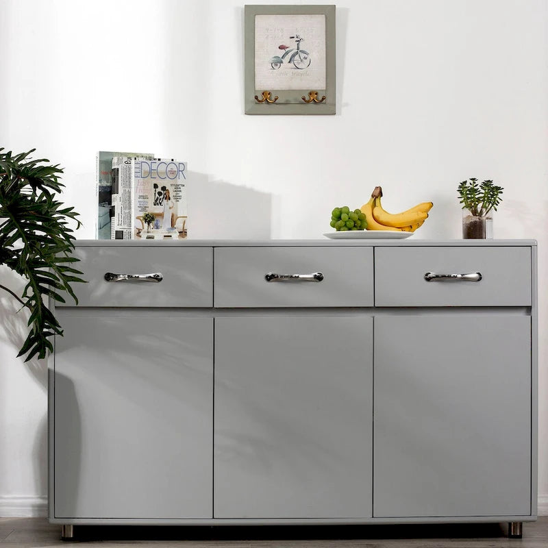 Guéridon Sidrboard moderne, Table d'appoint avec tiroir et portes