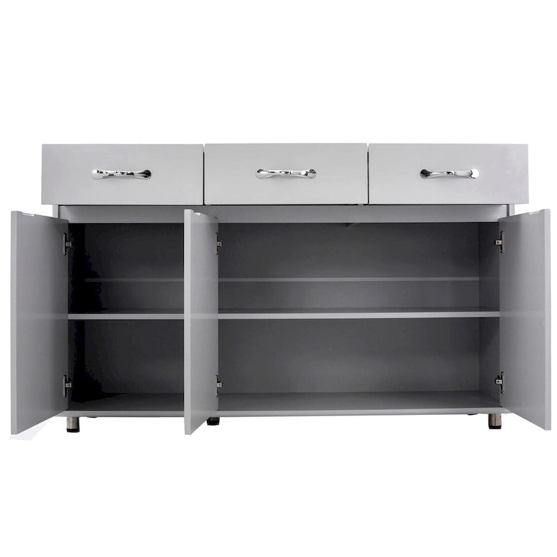 Guéridon Sidrboard moderne, Table d'appoint avec tiroir et portes