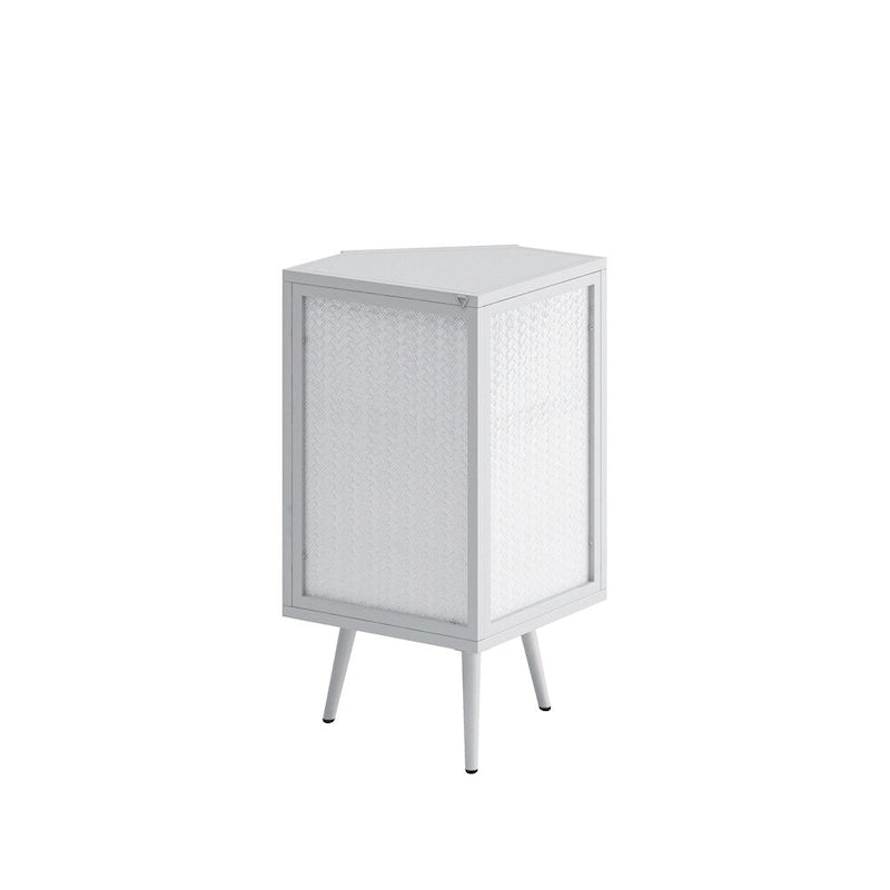 Meuble d'angle bas de 22,25 po avec porte en verre trempé et étagères de rangement