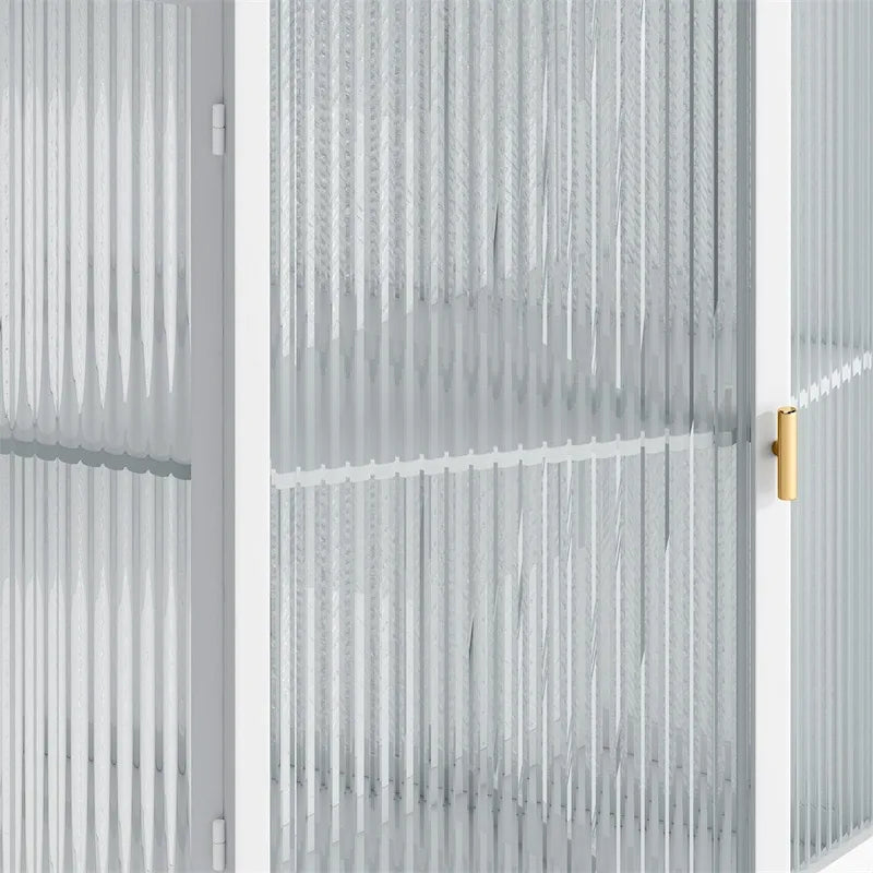 Meuble d'angle bas de 22,25 po avec porte en verre trempé et étagères de rangement
