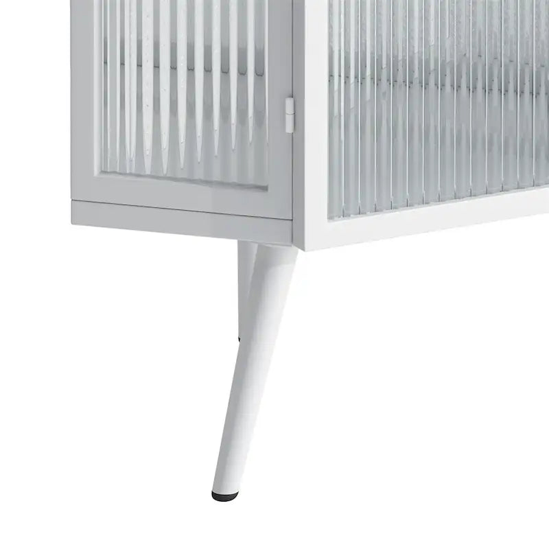 Meuble d'angle bas de 22,25 po avec porte en verre trempé et étagères de rangement