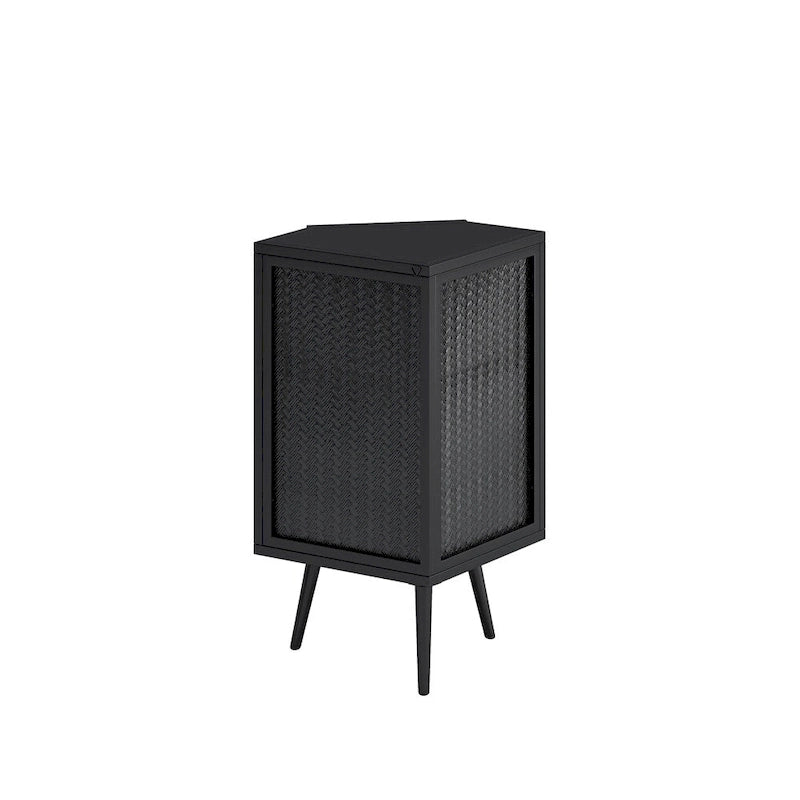 Meuble d'angle bas de 22,25 po avec porte en verre trempé et étagères de rangement