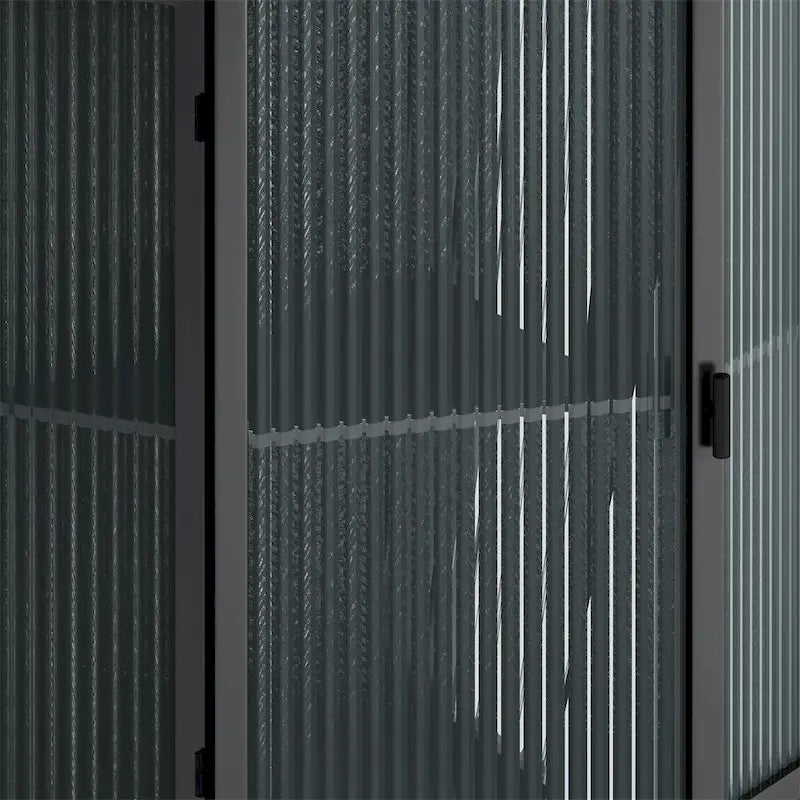 Meuble d'angle bas de 22,25 po avec porte en verre trempé et étagères de rangement