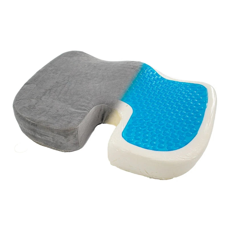 Coussin de siège en mousse à mémoire de forme et gel rafraîchissant, ergonomique et orthopédique pour le coccyx
