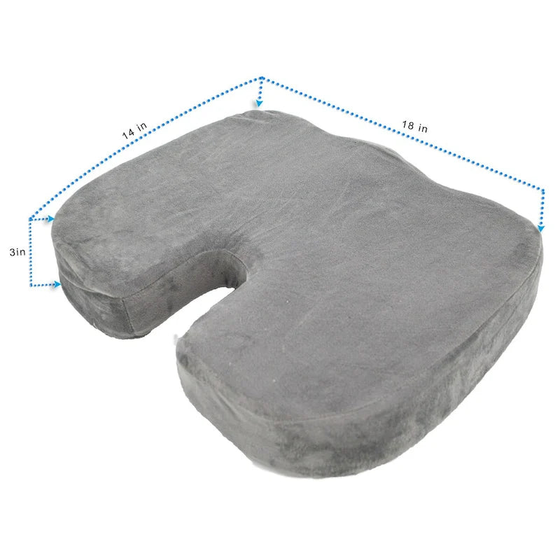 Coussin de siège en mousse à mémoire de forme et gel rafraîchissant, ergonomique et orthopédique pour le coccyx