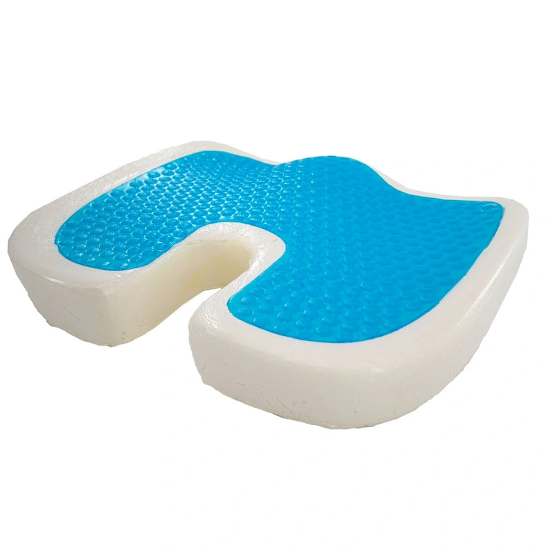 Coussin de siège en mousse à mémoire de forme et gel rafraîchissant, ergonomique et orthopédique pour le coccyx