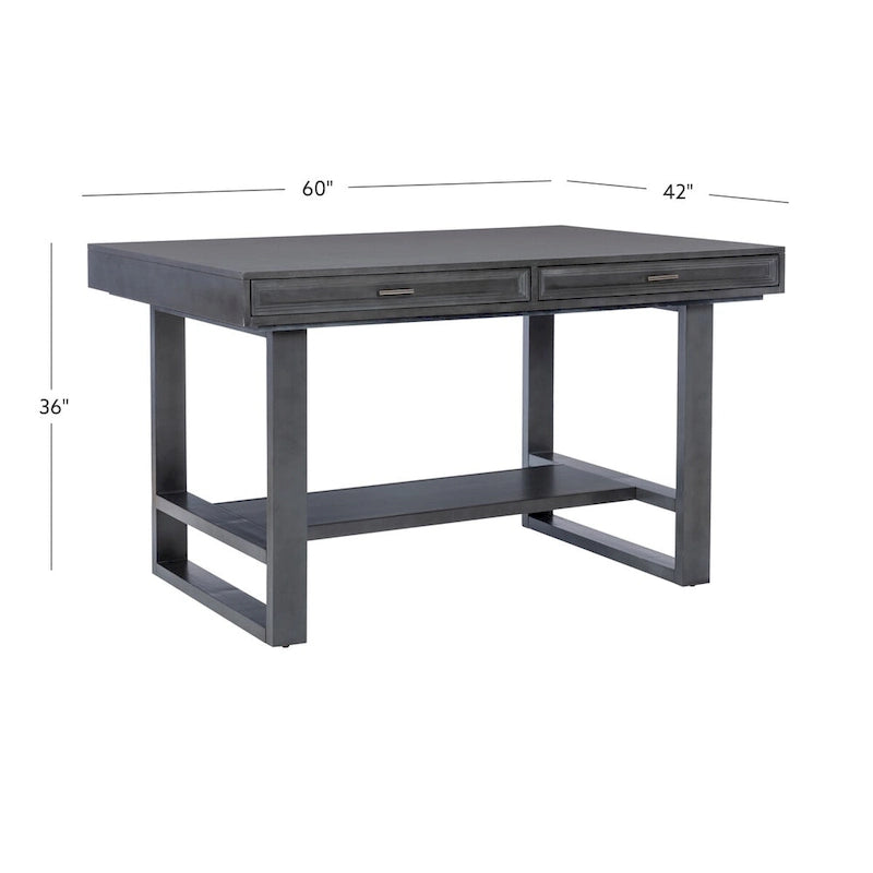 Table à manger hauteur comptoir Wilson en bois gris avec rangement
