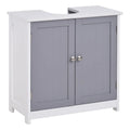 Meuble de rangement pour lavabo sur colonne, Meuble-lavabo, Meuble de salle de bain sous lavabo avec découpe en U et étagère interne réglable